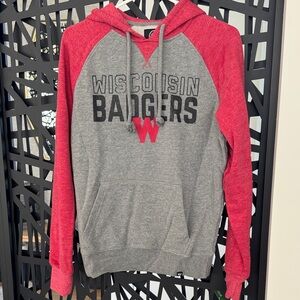 47 Brand Wisconsin Badgers Red and Gray Pullover